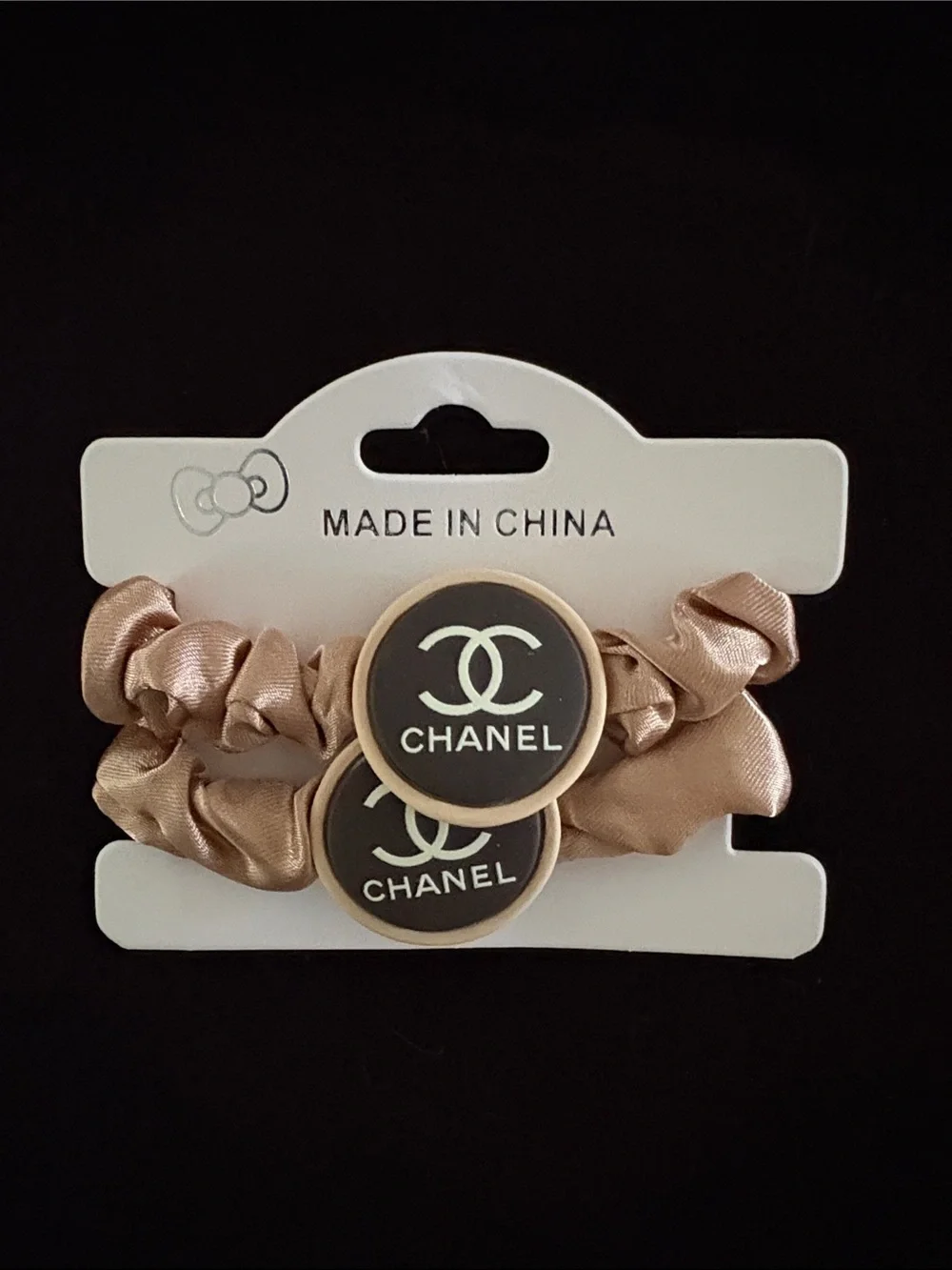 Fashion Scrunchie Hair Tie Set - Beige, Brown, Black